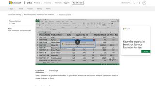 
                            9. Video: Password protect workbooks and worksheets - Excel