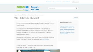 
                            7. Vidéo : Se connecter à Cumanet 2 – Support informatique FNCUMA