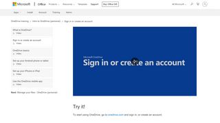 
                            7. Video: Sign in or create an account for OneDrive ... - Office ...