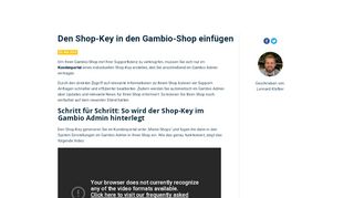 
                            8. Video: So fügen Sie den Shop-Key in Ihren Gambio-Shop ein