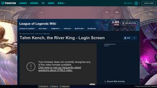 
                            12. Video - Tahm Kench, the River King - Login Screen | League of ...