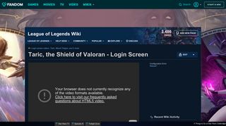 
                            8. Video - Taric, the Shield of Valoran - Login Screen | League of ...