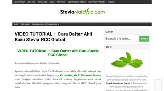
                            11. VIDEO TUTORIAL - Cara Daftar Ahli Baru Stevia RCC Global