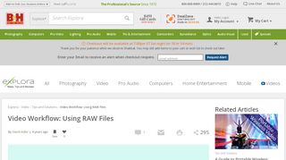 
                            11. Video Workflow: Using RAW Files | B&H Explora