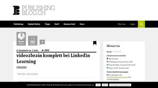 
                            11. video2brain komplett bei LinkedIn Learning | Publishingblog.ch