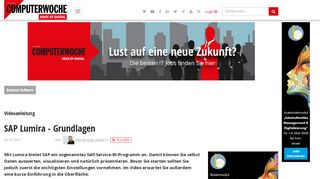 
                            10. Videoanleitung: SAP Lumira - Grundlagen - computerwoche.de