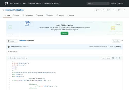 
                            5. videobox/login.php at master · ciberjovial/videobox · GitHub