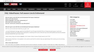 
                            6. VideoPasses: Full season Live & OnDemand - WorldSBK