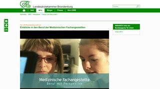
                            12. Videos zum Beruf MFA - Landesärztekammer Brandenburg