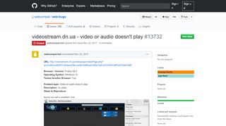 
                            11. videostream.dn.ua - video or audio doesn't play · Issue #13732 ...