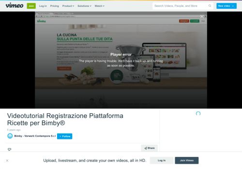 
                            12. Videotutorial Registrazione Piattaforma Ricette per Bimby® on Vimeo