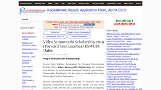 
                            9. Vidya Samunnathi Scholarship 2019 (Forward Communities ...