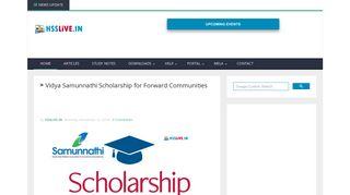 
                            7. Vidya Samunnathi Scholarship for Forward Communities | HSSLiVE.IN