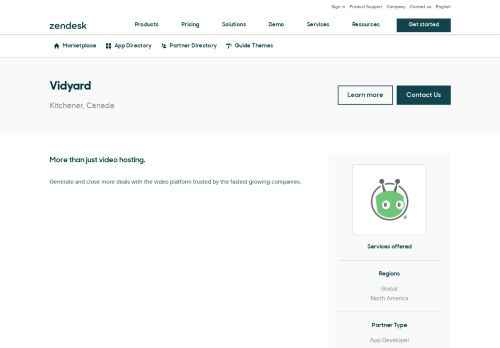 
                            6. Vidyard is a Zendesk App Developer