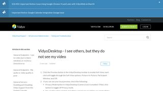 
                            8. VidyoDesktop - I see others, but they do not see my video ...