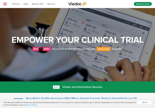 
                            9. Viedoc: EDC, ePRO, eCRF, CTMS, CDMS, electronic data capture