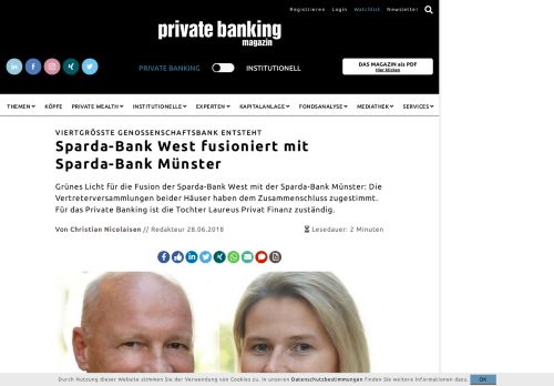 
                            12. Viertgrößte Genossenschaftsbank entsteht: Sparda-Bank West ...