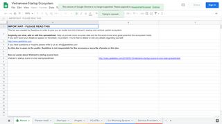 
                            8. Vietnamese Startup Ecosystem - Google Docs & Spreadsheets