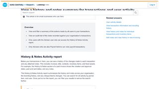 
                            13. View a history and notes summary for transactions and user activity