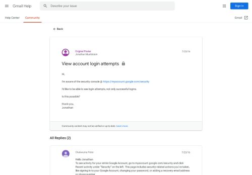 
                            3. View account login attempts - Google Product Forums
