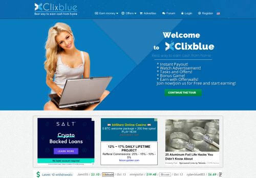 
                            4. View Advertisements - Clixblue - Get some Blue into your pockets