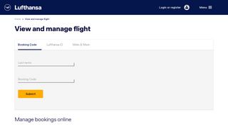 
                            4. View and manage flight - Lufthansa