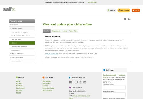 
                            3. View and update your claim online - SAIF
