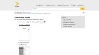 
                            9. View Browser History - Samsung Galaxy Tab A User Guide - Sprint