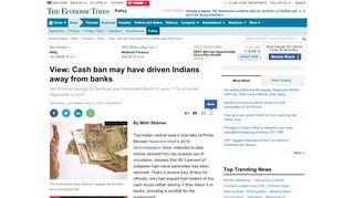 
                            11. View: Cash ban may have driven Indians away from banks - The ...