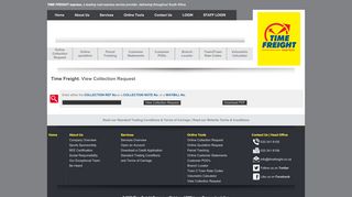 
                            3. View Collection Request - TIME FREIGHT express. Collections and ...