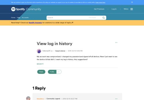 
                            3. View log in history - The Spotify Community