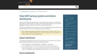 
                            9. View MSP backup system and device dashboards - SolarWinds MSP