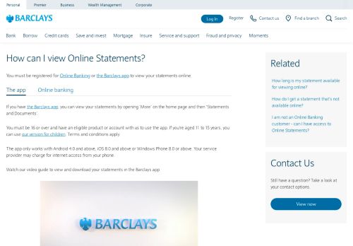 
                            7. View Online Statements | Barclays