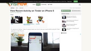 
                            5. View Recent Activity on Tinder on iPhone 6 - VisiHow