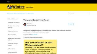 
                            5. View results via Enrol Arion – Welcome to our Self Service Knowledge ...