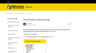 
                            6. View Results via MyLearning – Welcome to our Self Service ...