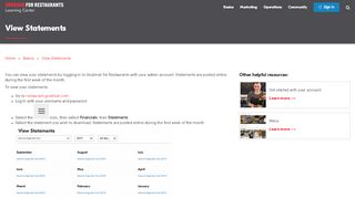 
                            4. View Statements - | Learning Center | Grubhub for Restaurants