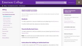 
                            9. View Student Account | Emerson College