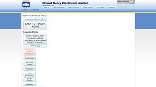 
                            2. view tender details - BHEL - Bharat Heavy Electricals Limited