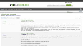
                            2. View topic - Unable to login to database | PokerTracker