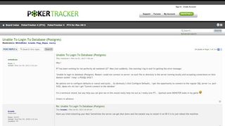 
                            8. View topic - Unable to login to database (postgres) | PokerTracker