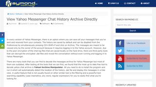 
                            2. View Yahoo Messenger Chat History Archive Directly • Raymond.CC