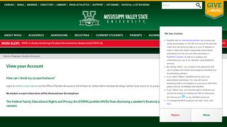 
                            13. View your Account | Mississippi Valley State University