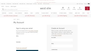 
                            8. view your account. Sign In / Create an Account - West Elm