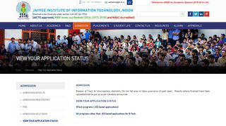 
                            2. View Your Application Status | Jaypee Institue of information Technology