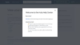 
                            10. View your billing history - Hulu Help