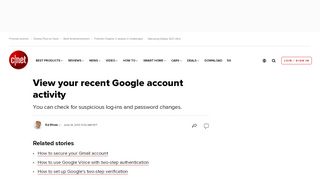 
                            9. View your recent Google account activity - CNET