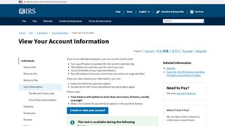 
                            3. View Your Tax Account | Internal Revenue Service - IRS.gov