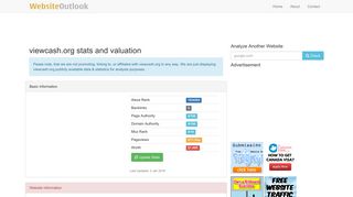
                            5. Viewcash : Website stats and valuation