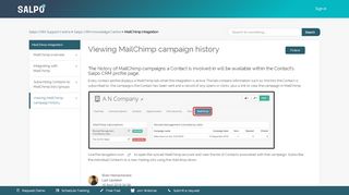 
                            13. Viewing MailChimp campaign history – Salpo CRM Support Centre